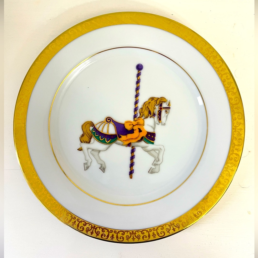 Vintage Gold Buffet Royal Gallery Carousel Horse Collector Plate 9" 1991